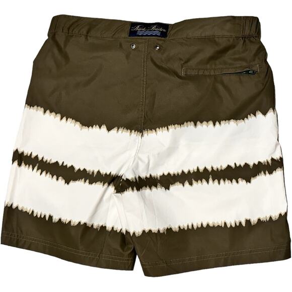 Brooks Brothers Men’s Newport 7" Tie-Dye Print Swim Trunks Green Zipper Fly Sz M - Picture 3 of 7